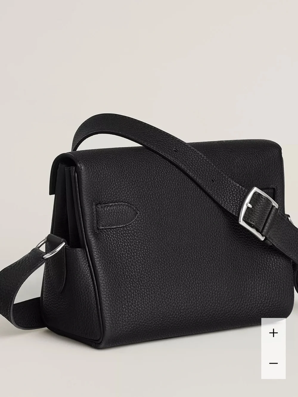 Hermes Noir Kelly Messenger Bag Togo calfskin
